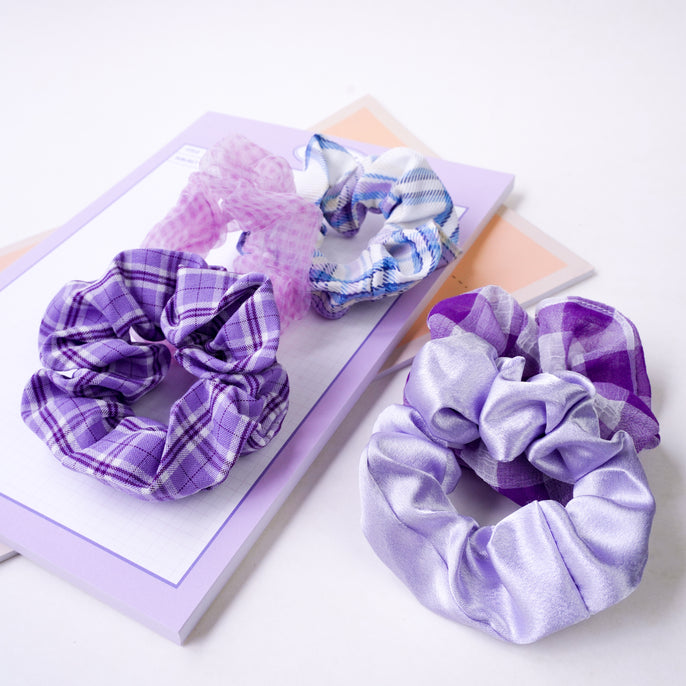 Soft and Comfy Purple Scrunchie Set