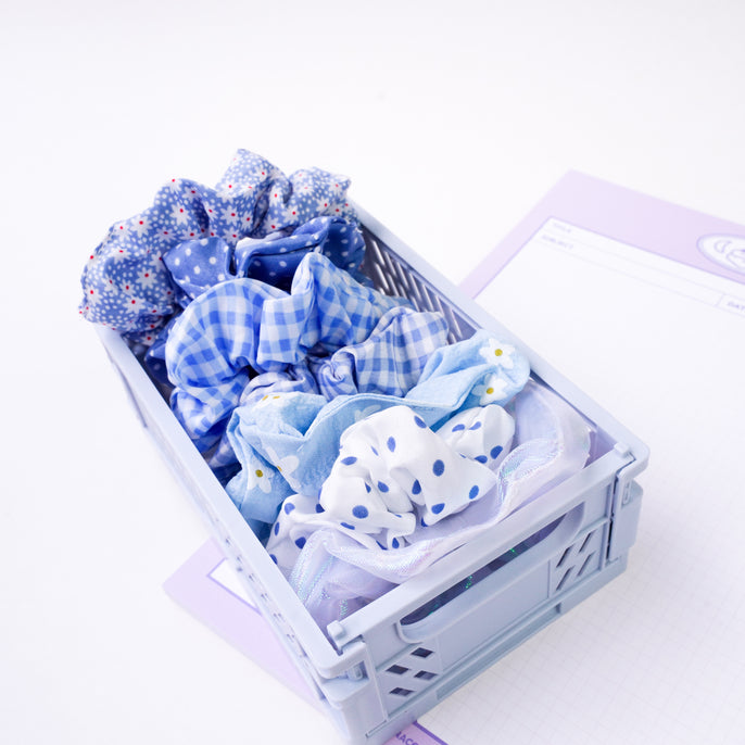 Soft and Comfy Blue Scrunchie Set
