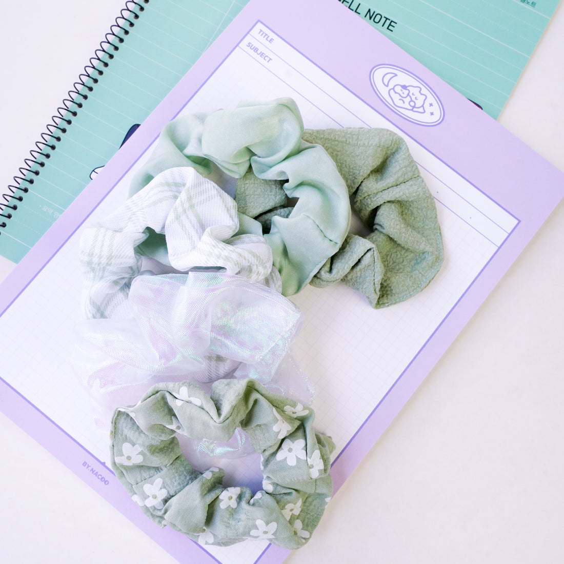 Soft and Comfy Green Scrunchie Set