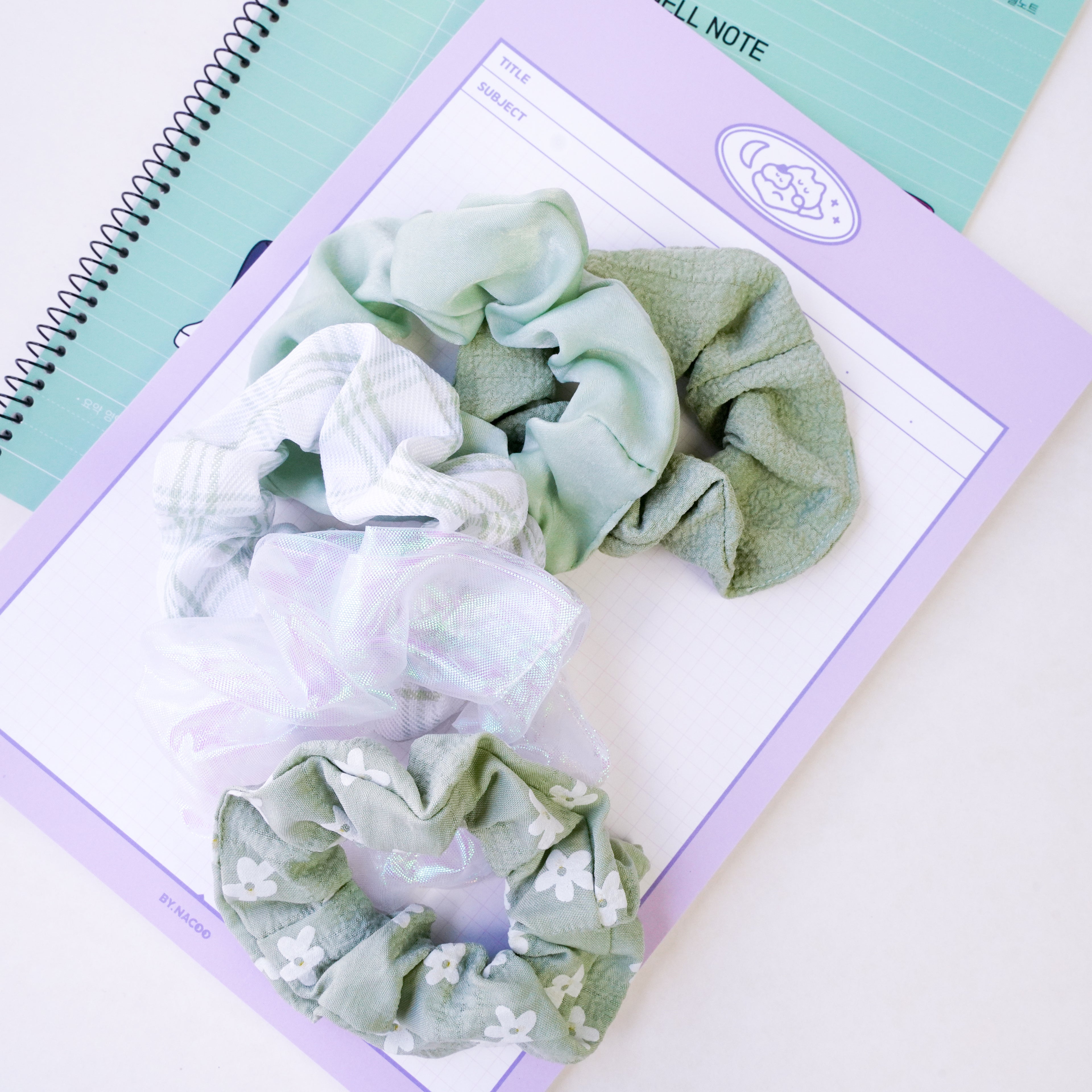 Soft and Comfy Green Scrunchie Set