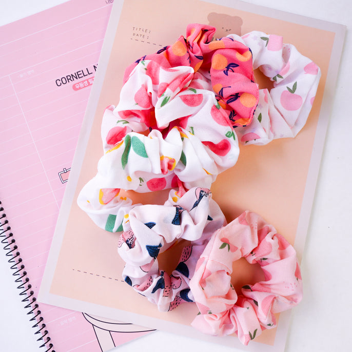 Fruity and Cute Pink Scrunchie Set
