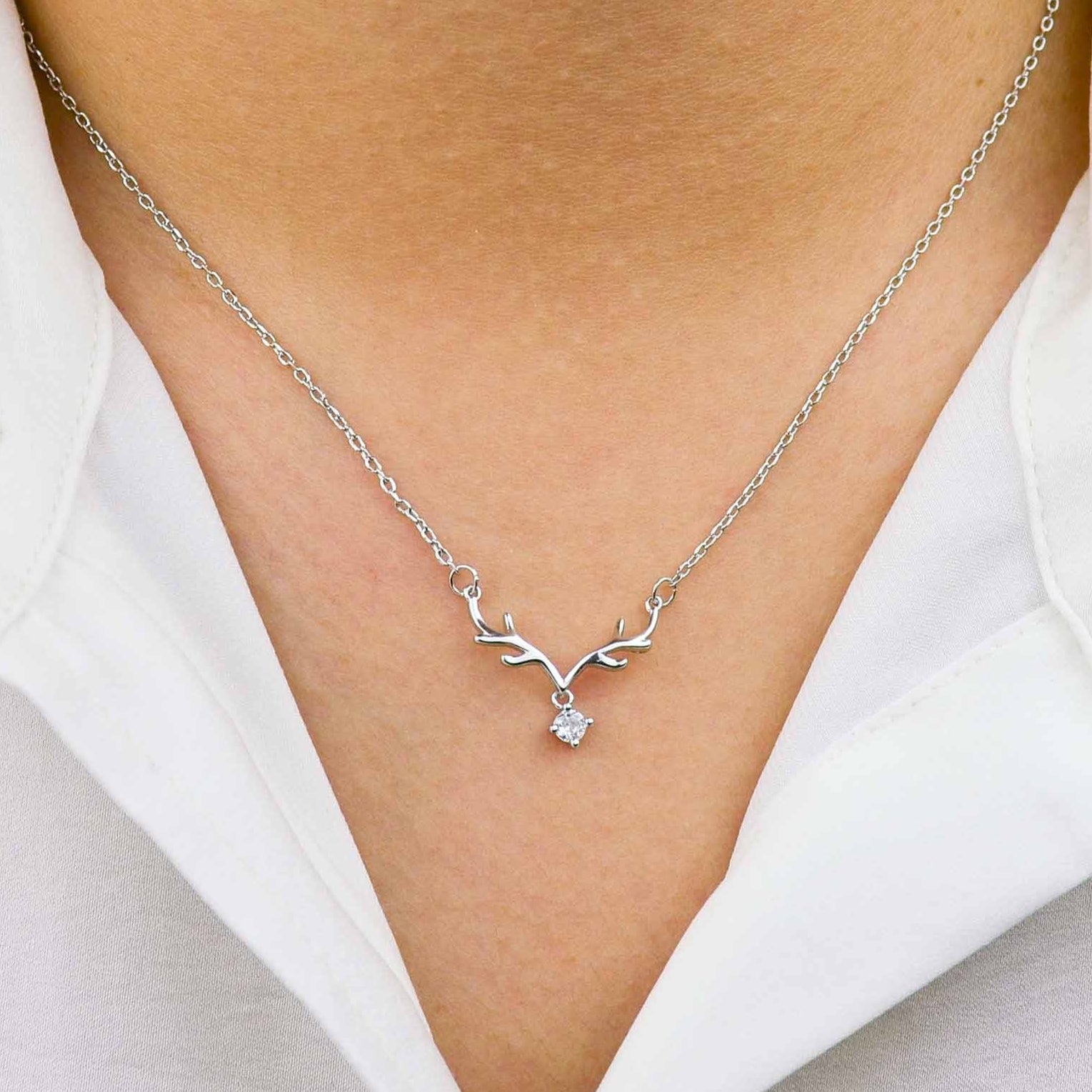 Antler Crystal Necklace