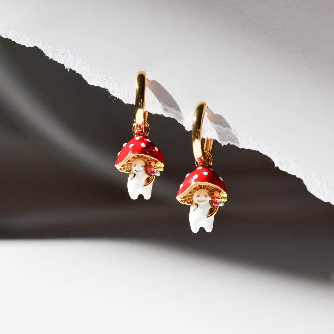 Mini Mushroom and Flower Earrings