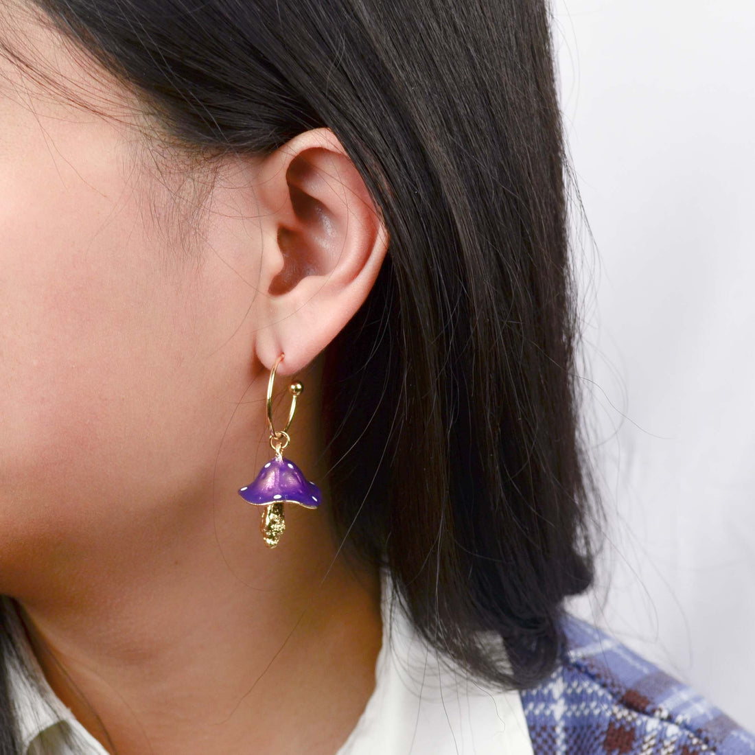 Delightfully Purple Mushroom Earrings