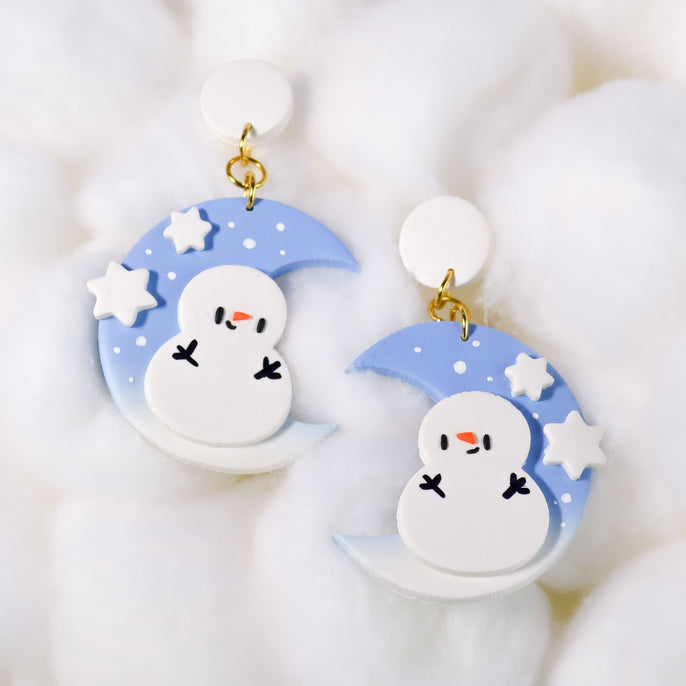 Winter Snowman Earrings