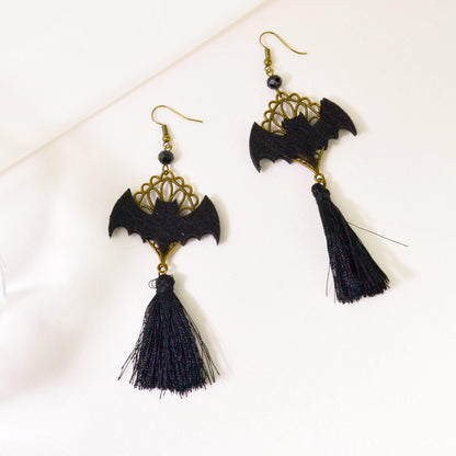 Bat Tassel Earrings