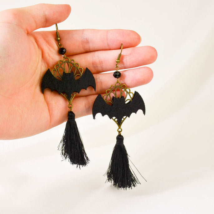 Bat Tassel Earrings