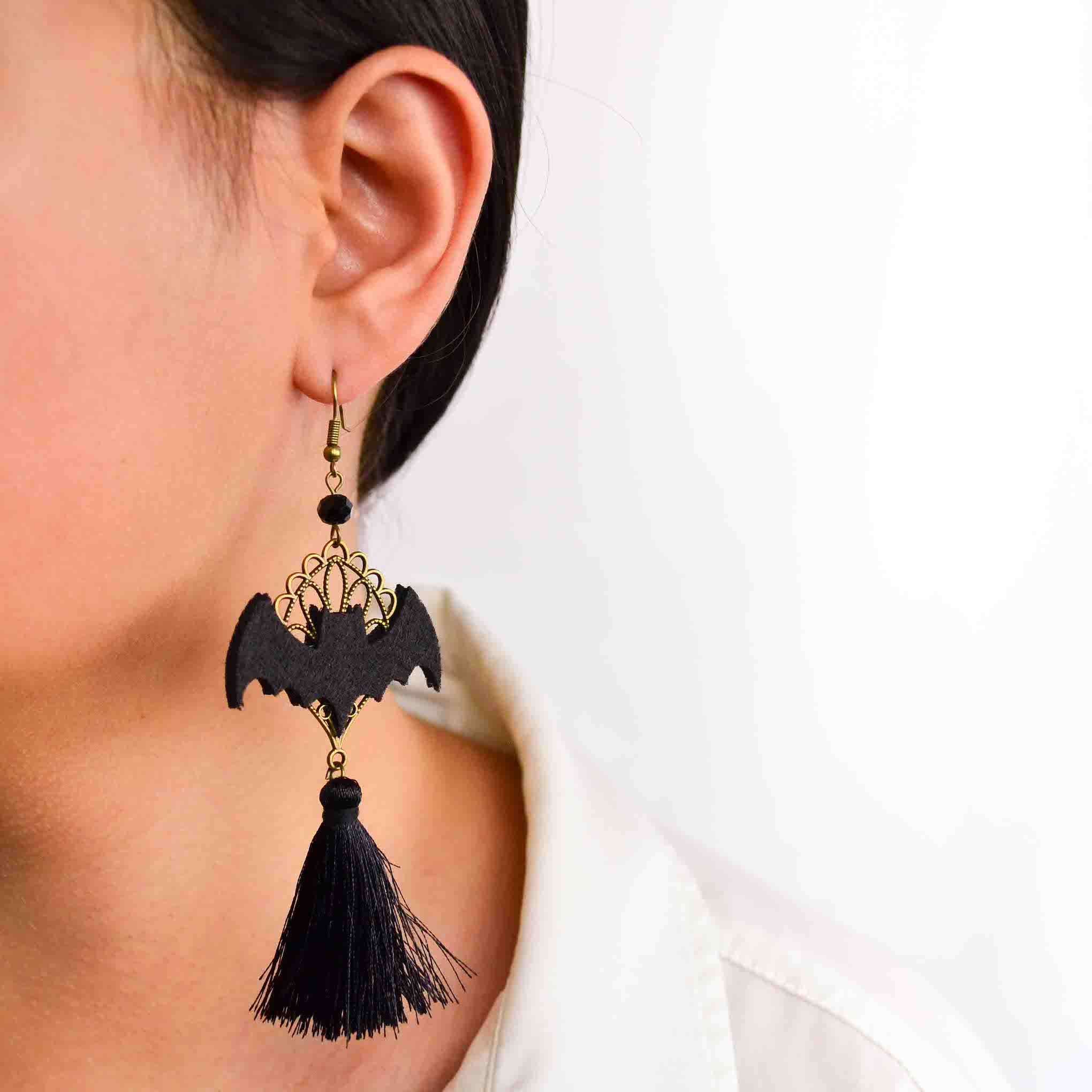 Bat Tassel Earrings