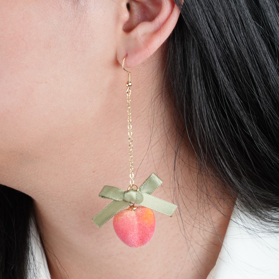 Long Dangling Peach Earrings