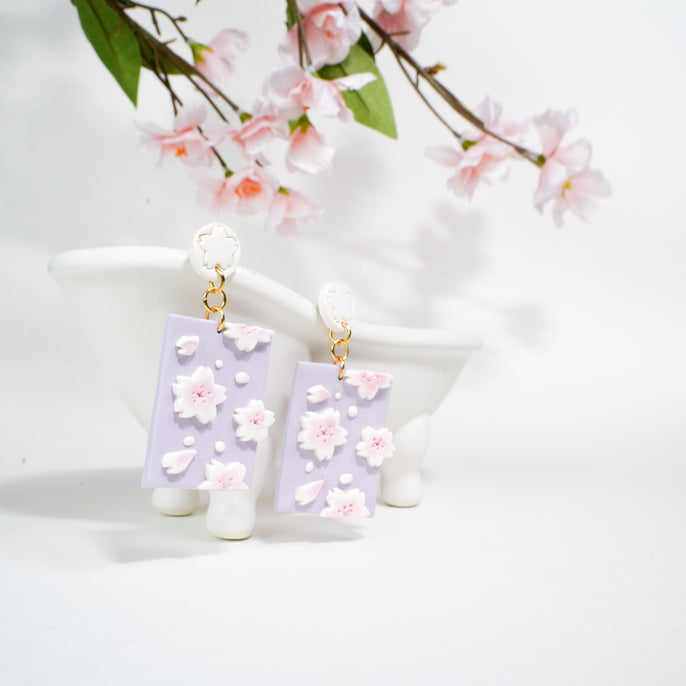 Night Sakura Flower Earrings