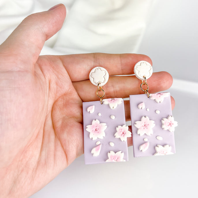 Night Sakura Flower Earrings